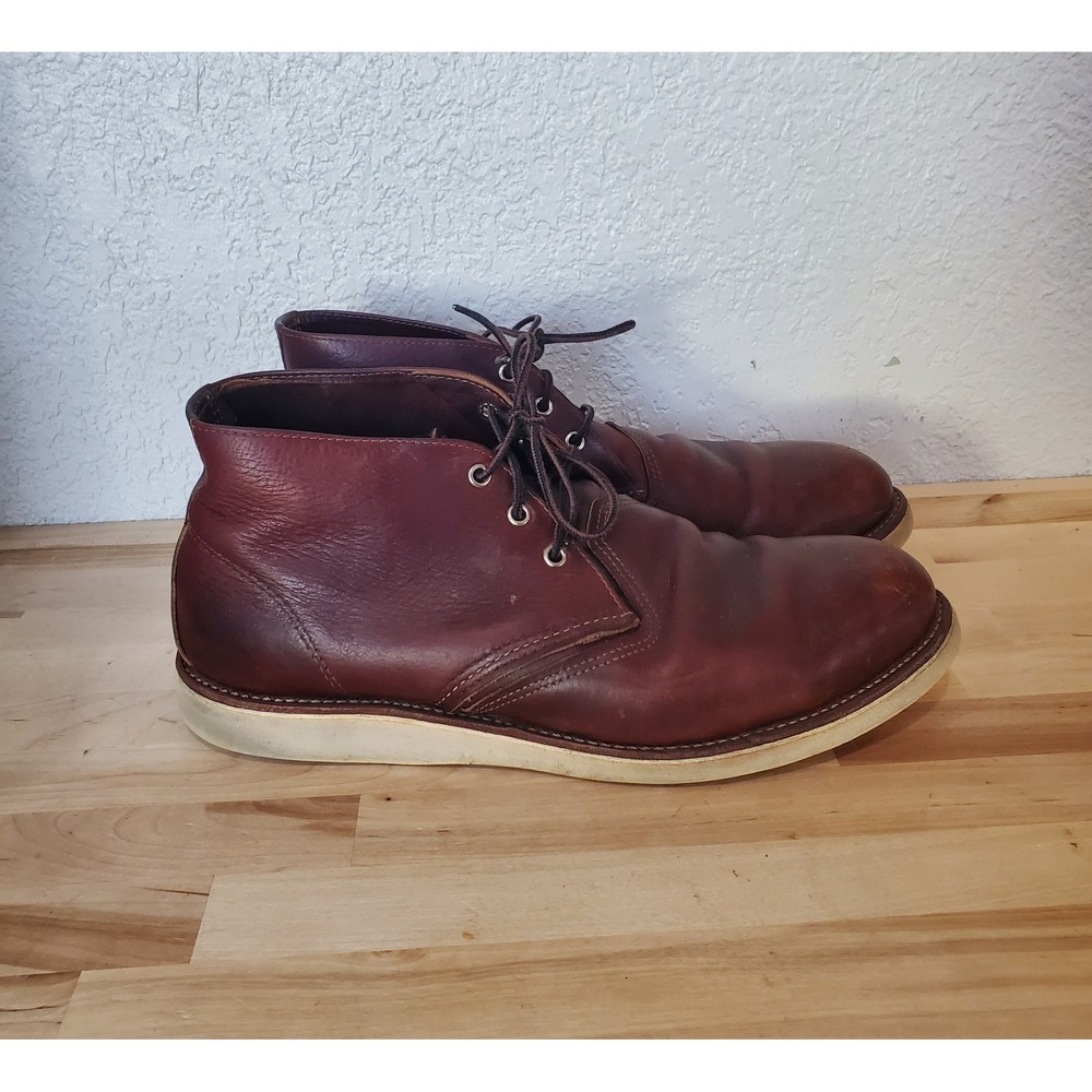 Red Wing Shoes 3141 Work Chukka Briar Oil Slick Boots Mens 13 D Brown Leather